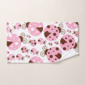 ラディバグのパターン，かわいいラディバグ，ピンクのラディバグ バスタオルセット (ハンドタオル)