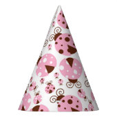 ラディバグのパターン，かわいいラディバグ，ピンクのラディバグ パーティーハット (左)