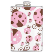 ラディバグのパターン，かわいいラディバグ，ピンクのラディバグ フラスク (正面)