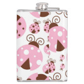 ラディバグのパターン，かわいいラディバグ，ピンクのラディバグ フラスク (裏面)