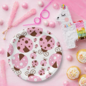 ラディバグのパターン，かわいいラディバグ，ピンクのラディバグ ペーパープレート (パーティー)