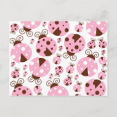 ラディバグのパターン,かわいいラディバグ,ピンクのラディバグ ポストカード (正面)