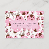 ラディバグのパターン,かわいいラディバグ,ピンクのラディバグ 名刺 (正面)