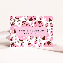 ラディバグのパターン，かわいいラディバグ，ピンクのラディバグ 名刺