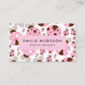 ラディバグのパターン,かわいいラディバグ,ピンクのラディバグ 名刺 (正面)