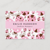 ラディバグのパターン，かわいいラディバグ，ピンクのラディバグ 名刺 (正面)