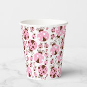 ラディバグのパターン，かわいいラディバグ，ピンクのラディバグ 紙コップ (裏面)