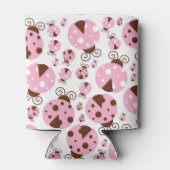 ラディバグのパターン，かわいいラディバグ，ピンクのラディバグ 缶クーラー (裏面)