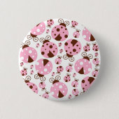 ラディバグのパターン，かわいいラディバグ，ピンクのラディバグ 缶バッジ (正面)