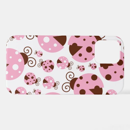 ラディバグのパターン,かわいいラディバグ,ピンクのラディバグ iPhoneケース (裏面横)