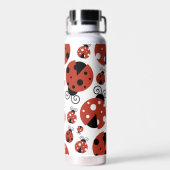 ラディバグのパターン，かわいいラディバグ，赤いラディバグ ウォーターボトル (背面)