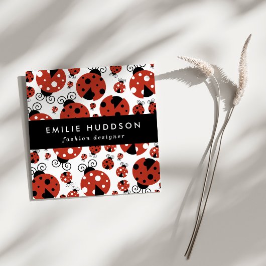 ラディバグのパターン,かわいいラディバグ,赤いラディバグ スクエア名刺