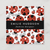 ラディバグのパターン,かわいいラディバグ,赤いラディバグ スクエア名刺 (正面)