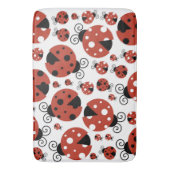 ラディバグのパターン，かわいいラディバグ，赤いラディバグ バスマット (正面縦)