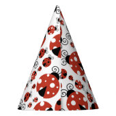 ラディバグのパターン，かわいいラディバグ，赤いラディバグ パーティーハット (裏面)