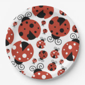ラディバグのパターン,かわいいラディバグ,赤いラディバグ ペーパープレート (正面)