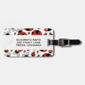 ラディバグのパターン，かわいいラディバグ，赤いラディバグ ラゲッジタグ (正面横)