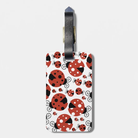 ラディバグのパターン,かわいいラディバグ,赤いラディバグ ラゲッジタグ (裏面縦)
