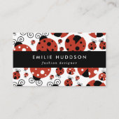 ラディバグのパターン，かわいいラディバグ，赤いラディバグ 名刺 (正面)