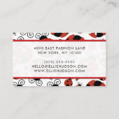 ラディバグのパターン,かわいいラディバグ,赤いラディバグ 名刺 (裏面)