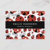 ラディバグのパターン，かわいいラディバグ，赤いラディバグ 名刺 (正面)