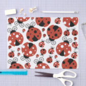 ラディバグのパターン，かわいいラディバグ，赤いラディバグ 薄葉紙 (クラフト)