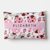 ラディバグのパターン,ピンクのラディバグ,あなたの名前 アクセサリーポーチ (裏面)