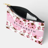 ラディバグのパターン,ピンクのラディバグ,あなたの名前 アクセサリーポーチ (見開き)