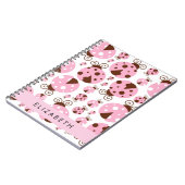 ラディバグのパターン,ピンクのラディバグ,あなたの名前 ノートブック (左側)