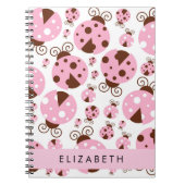 ラディバグのパターン,ピンクのラディバグ,あなたの名前 ノートブック (正面)