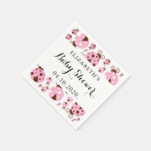 ラディバグのパターン,ピンクのラディバグ,ベビーシャワー スタンダードカクテルナプキン (角)