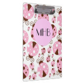 ラディバグのパターン，ピンクのラディバグ，モノグラム クリップボード (右)