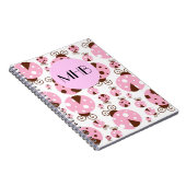 ラディバグのパターン,ピンクのラディバグ,モノグラム ノートブック (右側)