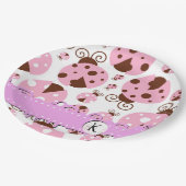 ラディバグのパターン,ピンクのラディバグ,モノグラム ペーパープレート (アングル)