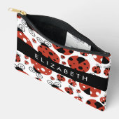ラディバグのパターン，赤いラディバグ，あなたの名前 アクセサリーポーチ (見開き)