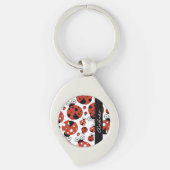 ラディバグのパターン,赤いラディバグ,あなたの名前 キーホルダー (正面)