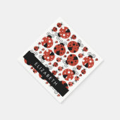 ラディバグのパターン,赤いラディバグ,あなたの名前 スタンダードカクテルナプキン (角)