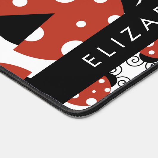 ラディバグのパターン,赤いラディバグ,あなたの名前 デスクマット (コーナー)