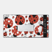 ラディバグのパターン,赤いラディバグ,あなたの名前 デスクマット (キーボード&マウス)