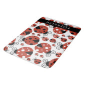 ラディバグのパターン，赤いラディバグ，あなたの名前 バスマット (アングル)