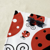 ラディバグのパターン,赤いラディバグ,あなたの名前 ビーチタオル (インサイチュ)