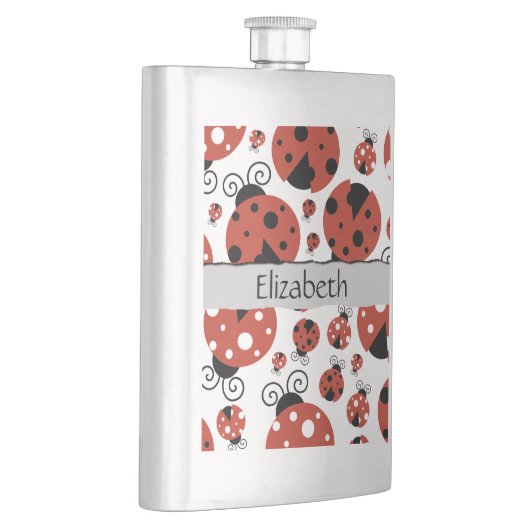 ラディバグのパターン，赤いラディバグ，あなたの名前 フラスク (右)