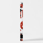 ラディバグのパターン，赤いラディバグ，あなたの名前 iPhoneケース (左側面)