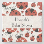 ラディバグのパターン，赤いラディバグ，赤いシャワー ストーンコースター (正面)