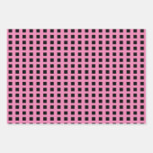 ラディバグのピンクと黒のドットと正方形 ラッピングペーパーシート (正面3)