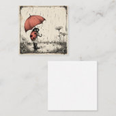 ラディバグの傘と甘い気持ち:雨の日 ノートカード (正面/裏面)
