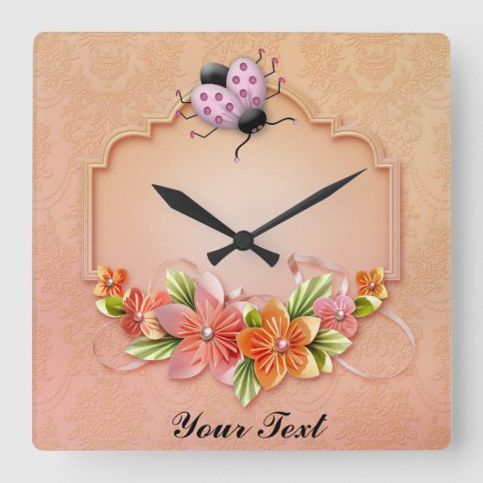 ラディバグの壁時計 スクエア壁時計 (正面)