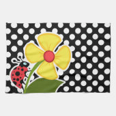 ラディバグの白黒水玉模様 キッチンタオル (横)