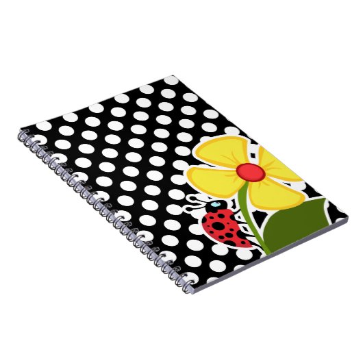 ラディバグの白黒水玉模様 ノートブック (右側)