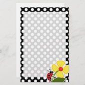 ラディバグの白黒水玉模様 便箋 (正面/裏面)